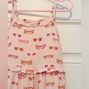 Girls' Pink Sunglasses Print Sundress 😎